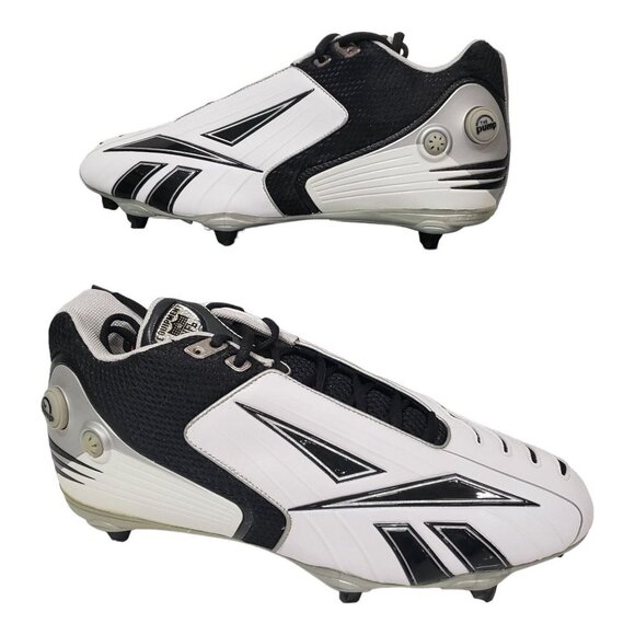 Reebok Pro Pump Burnerspd 5/8SD2 Football Cleats in White/Black -‎ Size 13.5 - Picture 1 of 9